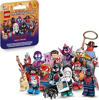 Minifigures Spider-Man: Across the Spider-Verse - Get 1 of 12 Collectible Toys with Accessories - Gift for 5+ Year Old Boys & Girls - Mystery Box - 71050