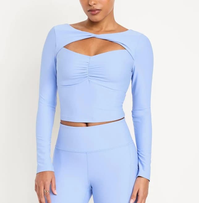 Old Navy Women's Powersoft Long-Sleeve Cut-Out Top