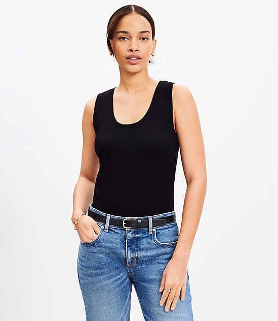 Women's Loft Perfect Ribbed Scoop Neck Tank Top