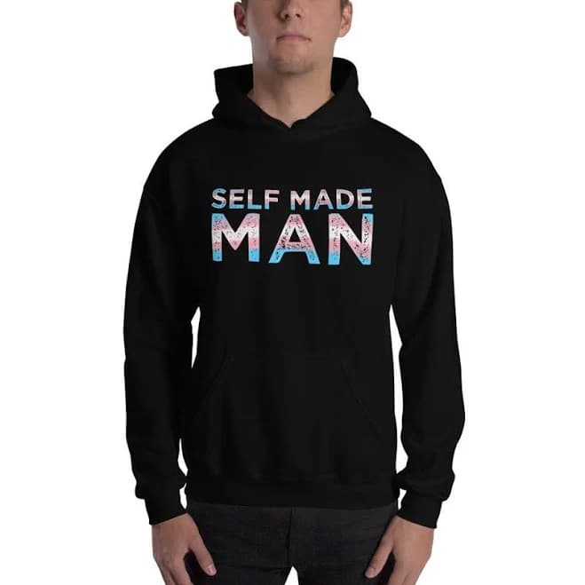 Self Made Man Trans Flag Hooded Sweatshirt