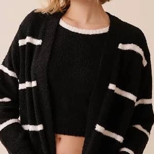la Vie en Rose Chenille Long Cardigan