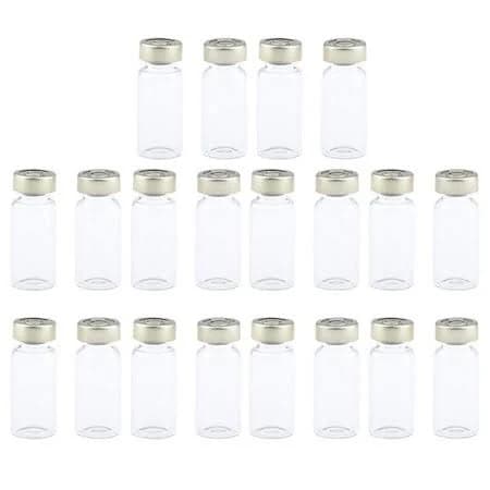 20pcs Empty Sterile Glass Sealed Vials Bottles Liquid Containers Transparent 10ml