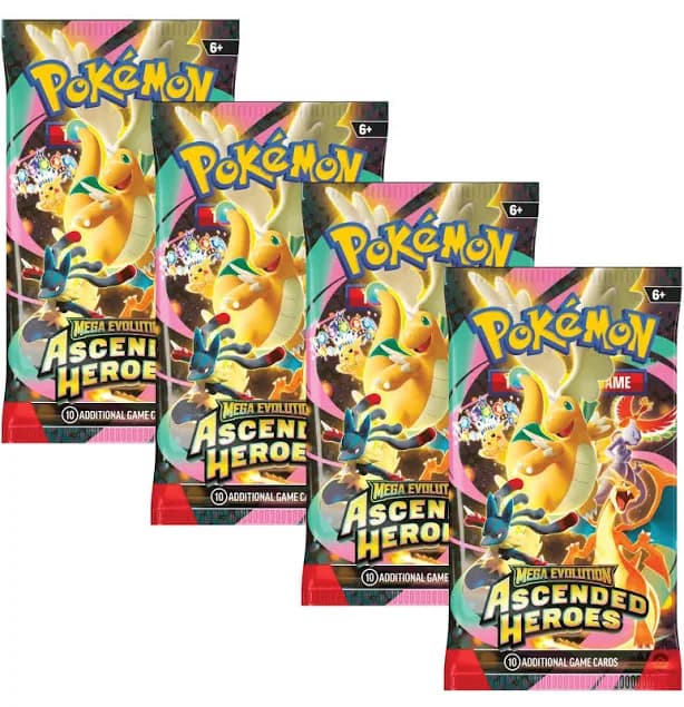 Pokemon ME2.5 Ascended Heroes 4 Booster-Pack Set