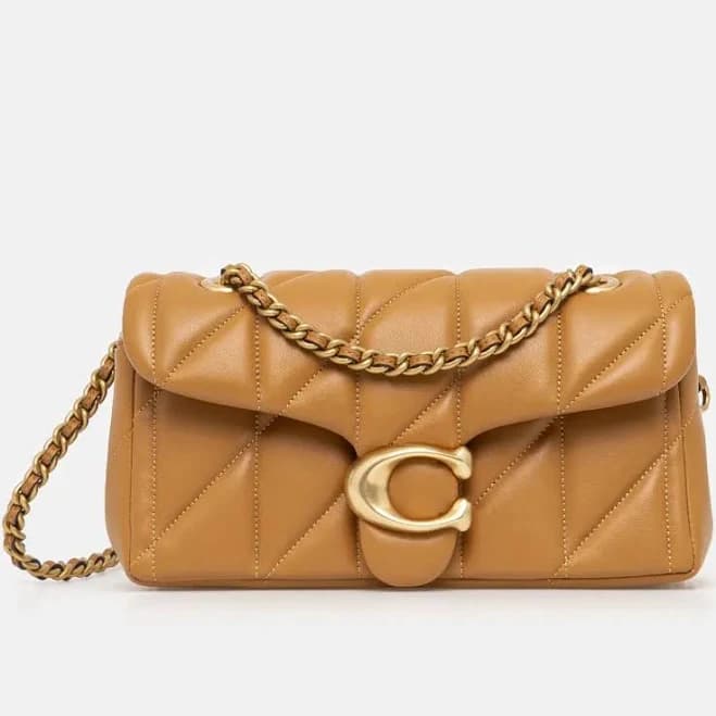 COACH Brown Quilted Leather Tabby Bag 20 One Womens