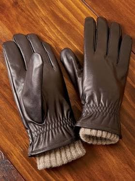 Vermont Country Store Men's 3-in-1 Leather Gloves