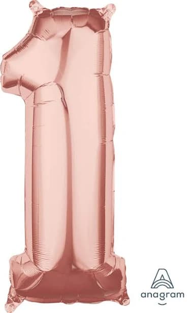 Anagram Number 1 Rose Gold Balloon