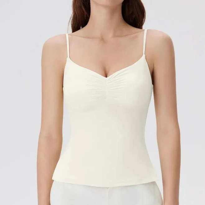 Ruched V Neck Tank Top