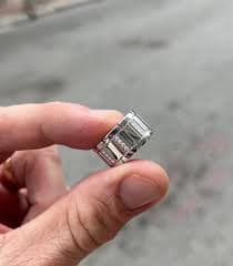 Cartier Tank Française White Gold Diamond Ring 51 at 1stDibs