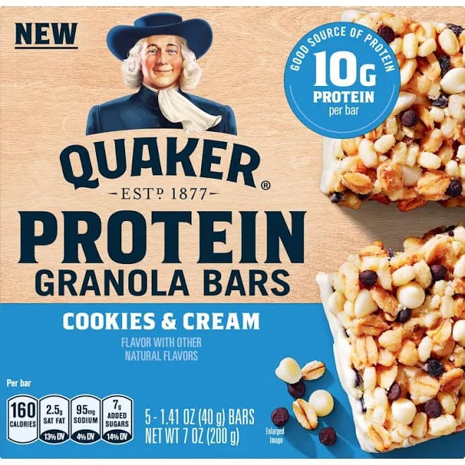 Quaker Protein Granola Bars Cookies & Cream