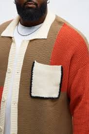 Home Hearth Collared Cardigan - Rust/combo | Fashion Nova
