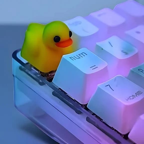 Duck Artisan Keycap, Cute Handmade Keycap, Custom Gift for Boyfriend, Mechanical Keyboard Accessory, Unique Design