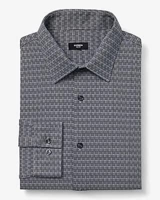 Express Men's Slim Woven Geo Print Dress Shirt