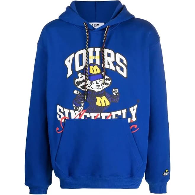 Msgm Graphic-print cotton Hoodie