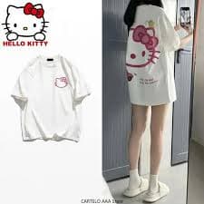 Kawaii Sanrio Hellow Kitty T-Shirt Cute Cartoon Wild Loose Print Shirt Cotton Short-Sleeve Clothes Girl Gift 4XL Oversized Women - Walmart.com