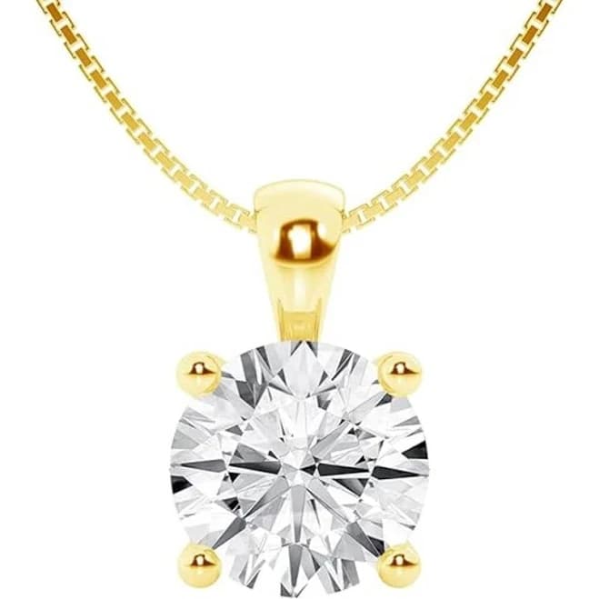 1 1/2 Carat Round Brilliant Diamond Solitaire Pendant in 14K White Gold