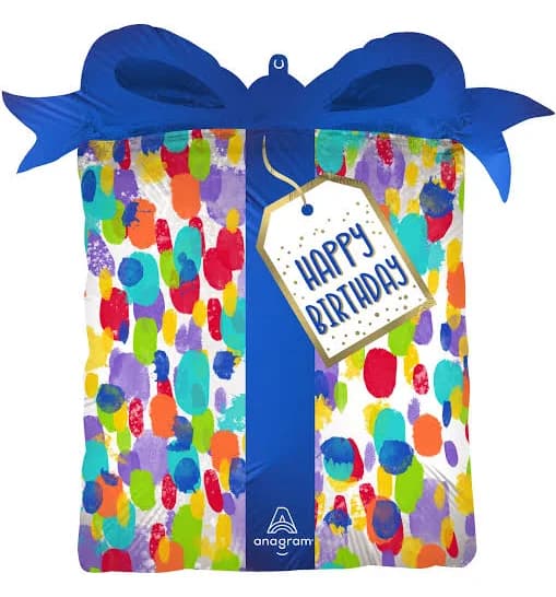 Anagram International, Inc. 27" Satin Painterly Dots Birthday Foil Balloon