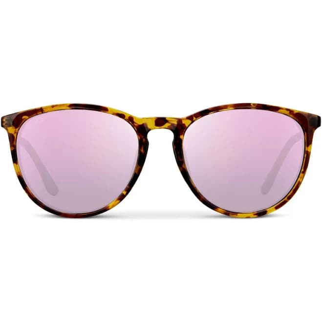 Drew Round Polarized Sunglasses with Mirror Pink Lens