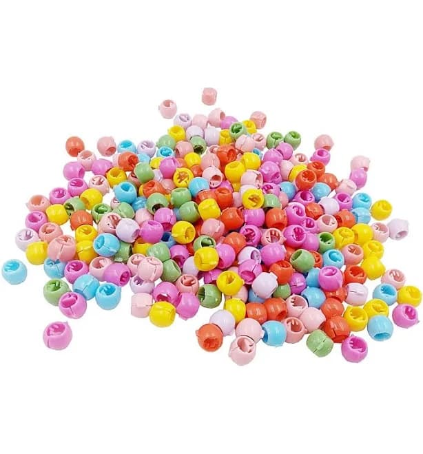 Yanrong 20/100Pcs Candy Colors Plastic Beads Braids Hair Clip Headwear Girls Colorful Small Hair Claw Women