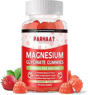 Magnesium Glycinate Gummies - Sugar Free Magnesium Potassium Supplement with Vitamin D, B6, CoQ10 for Calm Mood & Sleep Support - 60 Strawberry Chews