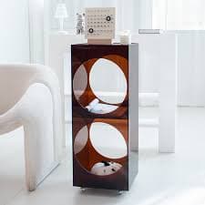 Modern Minimalist Rectangular Acrylic Storage Cabinet 2-Tier Movable F – BulbSquare