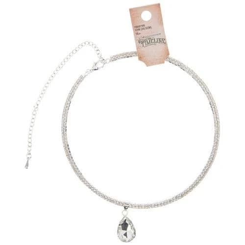 Rhinestone Teardrop Choker