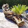 26" Tiered Wood River Stream Fountain with LED Lights Gray/White - Alpine Corporation: Indoor/Outdoor Decor, No Assembly Required : Target