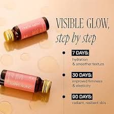 Amazon.com: Happy Aging Marine Collagen Peptides Glow Shot 10,000mg - Liquid Collagen for Women with Liposomal Delivery - Promotes Skin Hydration, Elasticity & Radiance - Supports Hair & Nails, 10 Shots : Health & Household