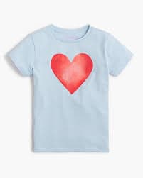 Girls' Watercolor Heart Graphic Tee For Girls | Factory