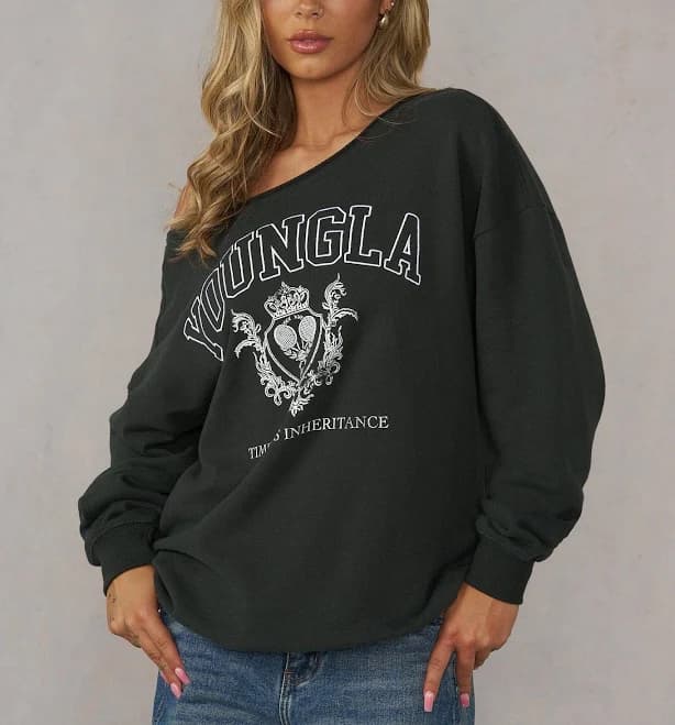 YoungLA for Her Off-Shoulder Pullover