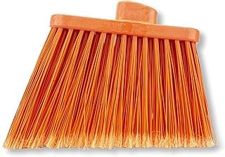 SPARTA Plastic Broom Head, Angled, Flagged for Small Debris Indoor, Outdoor, Home, Restaurant, Lobby, Office, 12 Inches, Orange