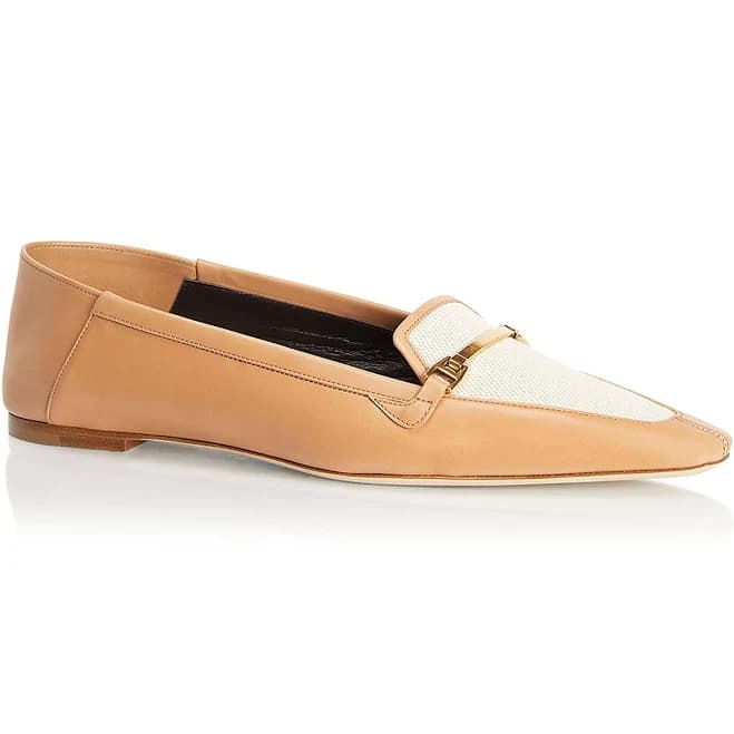 Saint Laurent Womens Faux Leather Slip On Loafers