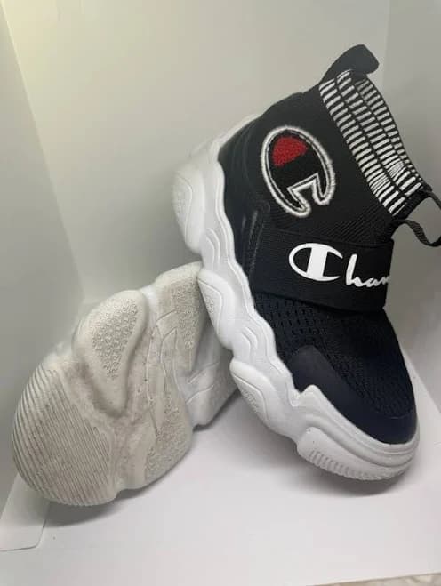 Champion Boys High Top Sneakers Black White Size 9