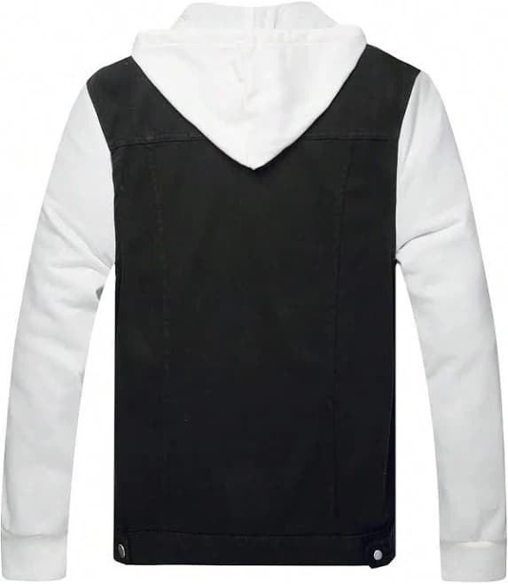 Men's Casual Slim Fit Denim Jacket with Hood