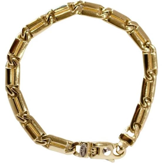 14k Yellow Gold Men's Polished Fancy Link Bracelet