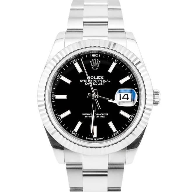 Rolex 126334 Datejust 41 mm Fluted Bezel Black Index Dial Oyster Bracelet Box and Papers 2023