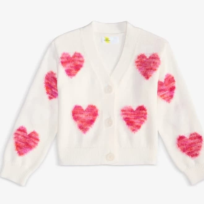Epic Threads Girls' Heart Button Cardigan