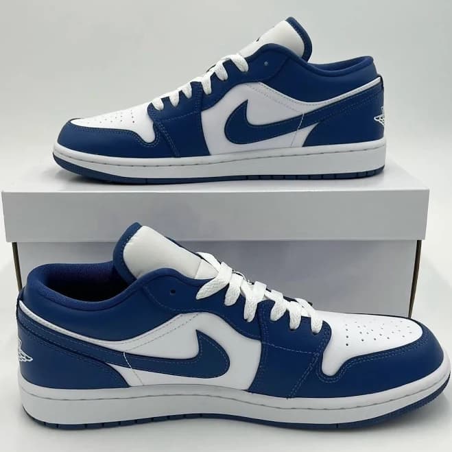 Nike Air Jordan 1 Low Blue White Sneakers