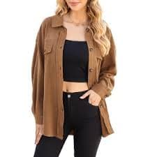 Women's Cozy Plush Shirt Jacket Soft-Touch Button-Front Style Top : Target