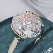 Marisela Half Bezel Oval Lab Diamond Ring