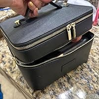 Amazon.com: ETOILE - Duo Vanity Case Forest - Large Functional Travel Makeup Bag Organizer with Removable Divider & Mirror : Beauty & Personal Care