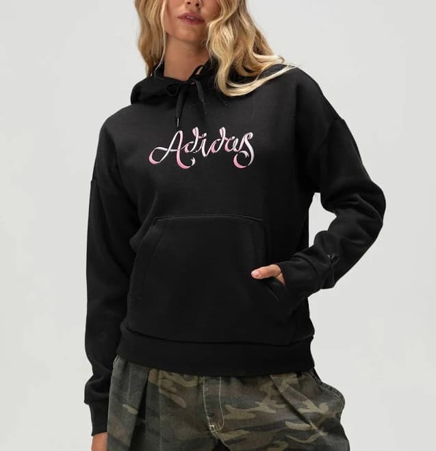 adidas Women's Ribbon Graphic Long Sleeve Hoodie