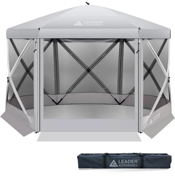 Leader Accessories 6 Side Pop Up Screen Shelter Gazebo Tent Camping Canopy Instant Screen House