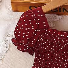 Amazon.com: Toddler Baby Girls Short Bubble Sleeve Polka Dot Elastic Waist Dress Summer Outfits Red Dress for Girls (Red, 3-4 Years): Clothing, Shoes & Jewelry