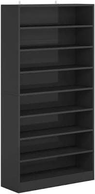 BYBLIGHT 70.9 in. H x 31.5 in. W Wood Shoe Storage Cabinet with 9-Tier Open Shelf