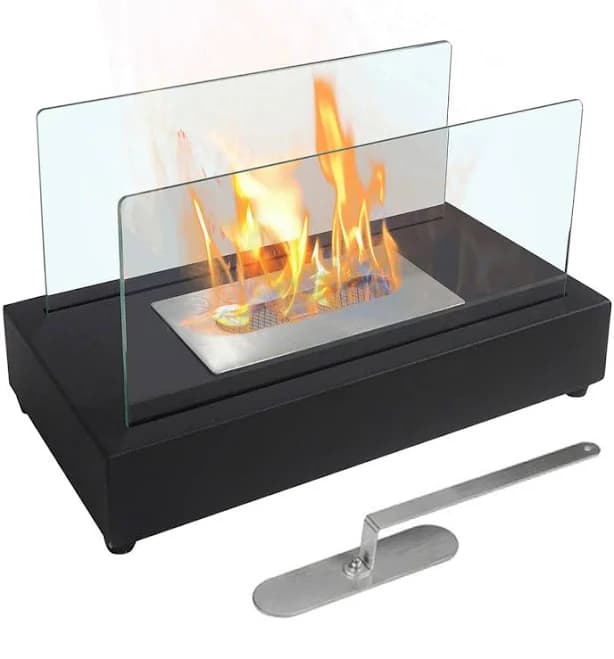Ivy Bronx Rectangle Tabletop Fireplace