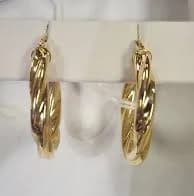 14K Gold Twist Hoop Earrings