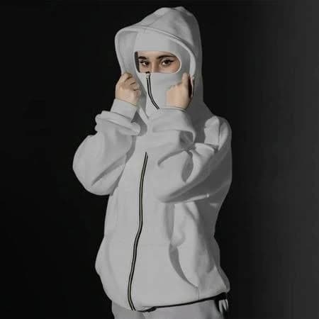 Pincandy Unisex Hoodie with Built-In Eye Mask, Double Hooded Hoodies, Full Zip Hooded Sweatshirt for Cold Weather, Women's, Size: Medium