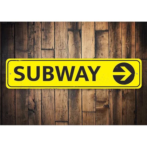 Subway Custom Aluminum Sign Lizton Sign Shop, Inc Size: 6" H x 24" W x 0.063" D