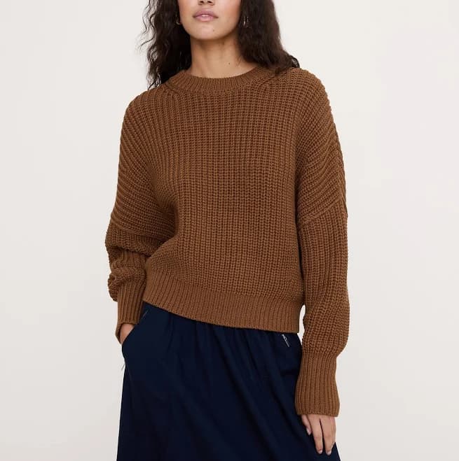 Banana Republic Women's Chunky Cotton Crew-Neck Sweater