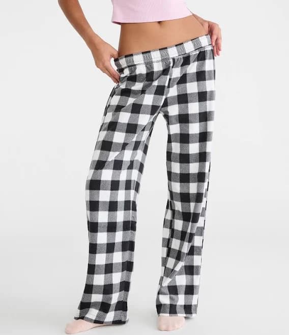 Aeropostale Women's Buffalo Plaid Polyfleece Sleep Pants